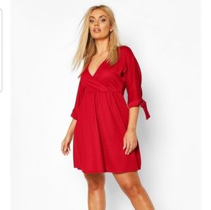 Plus Size Smock Wrap Dress